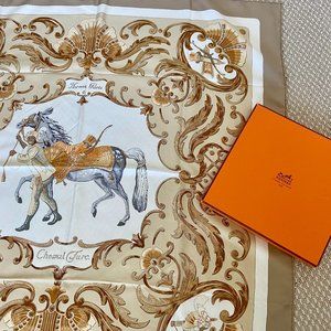 Hermes Cheval Turc Silk Scarf by Christiane Vauzelles